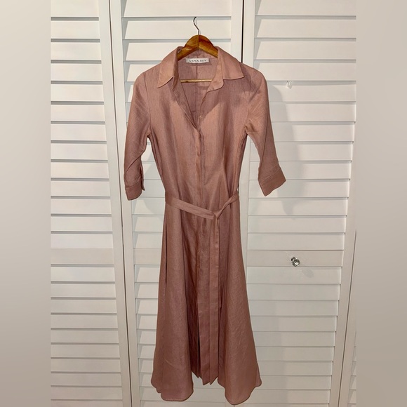 Anna's Signature Shirt Dress in Dusty Pink - Picture 2 of 4
